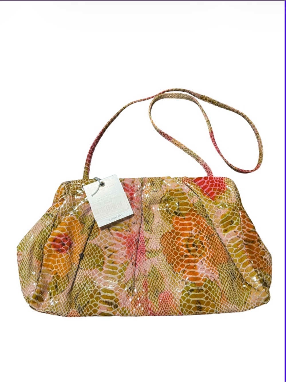 HOBO Angela Pink Peony Python Leather Purse y2k Original tags